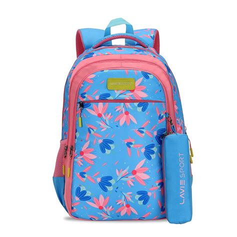 Lavie Sport Tulip 27L Polyester 19" School Backpack (Blue) : Amazon.in ...