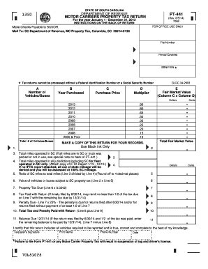 Fillable Online sctax PT-441 * - the South Carolina Department of ...