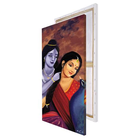 Divine Aura of Radha Krishna Original Design Canvas Printed Wall ...