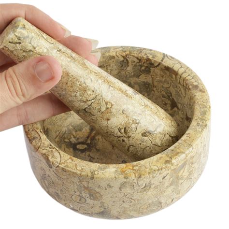 4" Classic Marble Pestles & Mortars - British Fossils