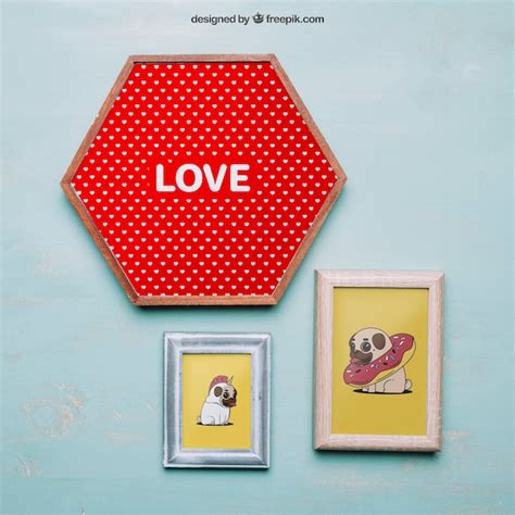 Mockup with three frames | Premium PSD