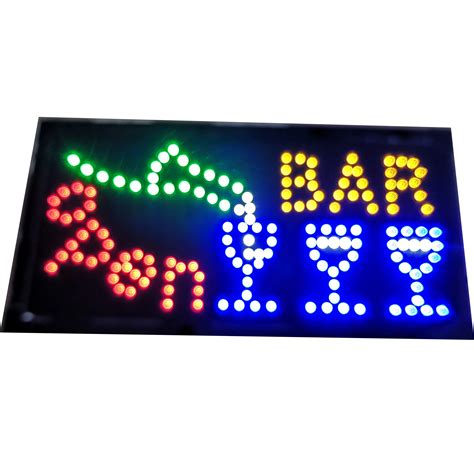 Led Bar Signs,Bar Open Sign Led Neon Light Sign Electric Display Sign ...
