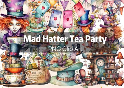 Mad Hatter Tea Party Drawings