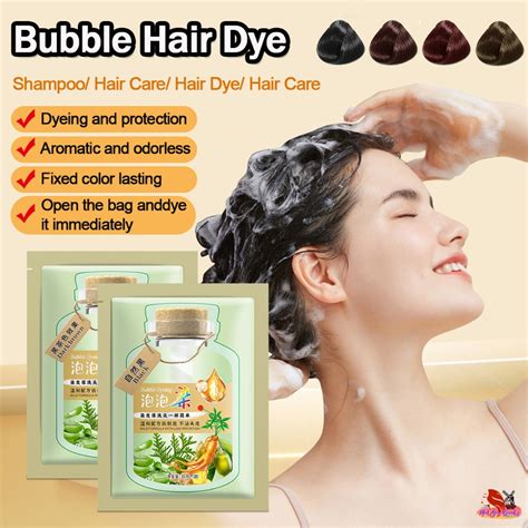 Bubble Plant Hair Dye Shampoo Organic Hair Blackening Permanent Hair ...