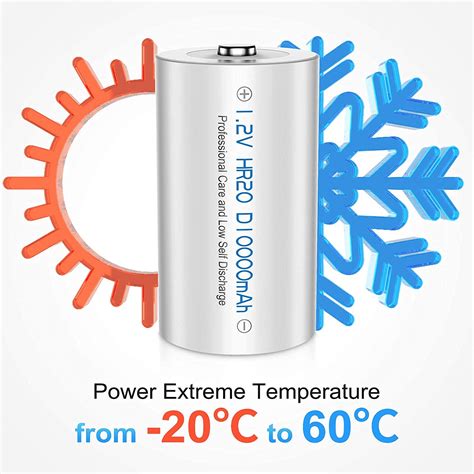 Buy Powerowl Rechargeable D Batteries 4-Pack 10000mah NiMH, D Cell ...