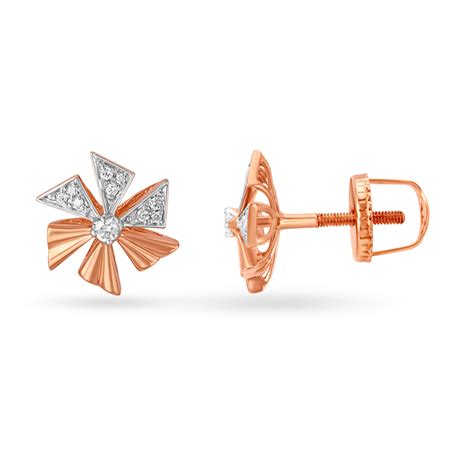 18KT Rose Gold Diamond Earrings To Treasure Her Love