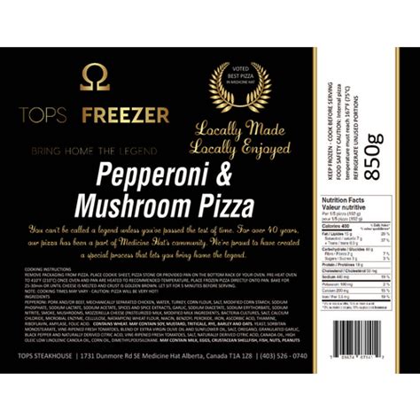 Buy Tops Freezer Frozen Pizza Pepperoni Mushroom 875 g | Sobeys Inc.
