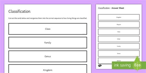 KS4 Classification Sequencing Cards (teacher made) - Twinkl