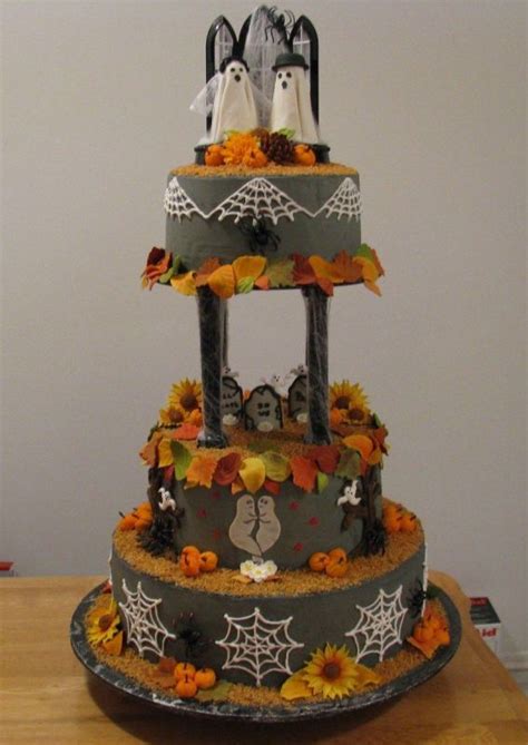 halloween themed wedding cakes