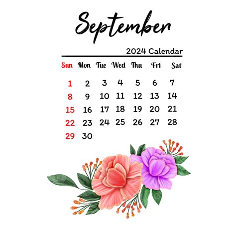 2024 年 9 月日曆, 九月, 2024 年 9 月, 2024 年日历素材圖案，PSD和PNG圖片免費下載