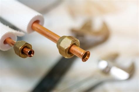 Encaixe de tubo de cobre para instalação de ar condicionado Tubo de ...