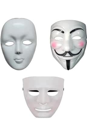 Buy PRECIOUS HOMEWARE Party Face Masks Set, 3 Styles - Blank White ...