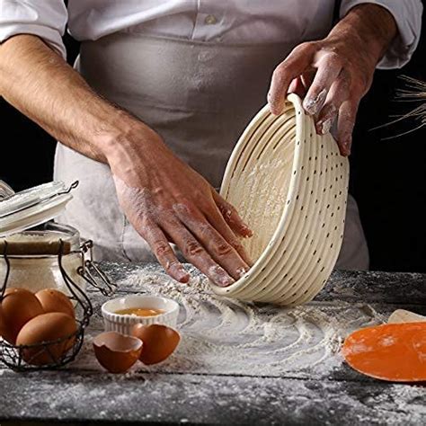 Buy Banneton Basket, Oval Sourdough Bread Basket & Liner, Bread ...