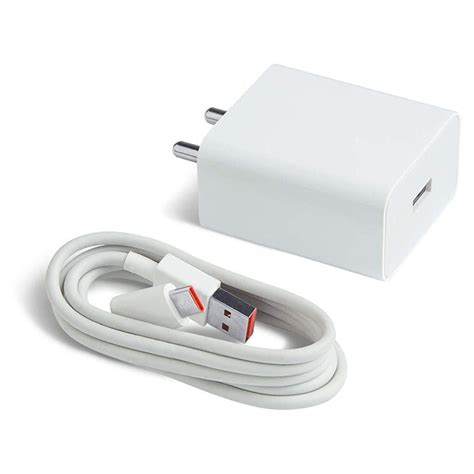 Mi 33W Sonic Charge 2.0 Charger Adapter With Type C Data Cable - White ...