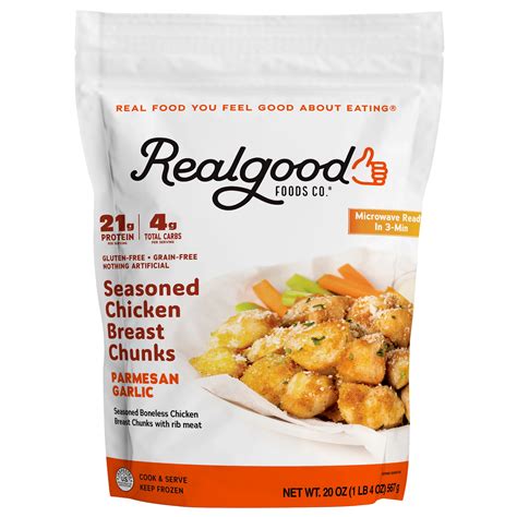 Realgood Foods Co. Parmesan Garlic Chicken Breast Nuggets, 20 oz Bag ...