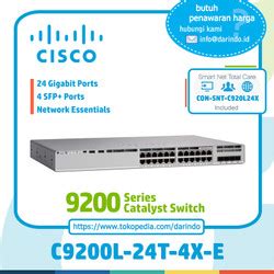 Jual Cisco C9200L-24T-4G-E Catalyst 9200 Series Switch + Smart Net ...