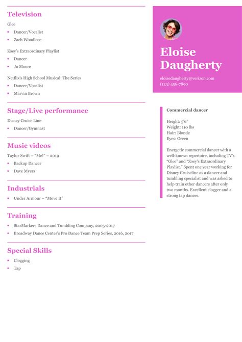 25 Best Dance Resume Examples and Templates for 2026 - ResumeBuilder.com