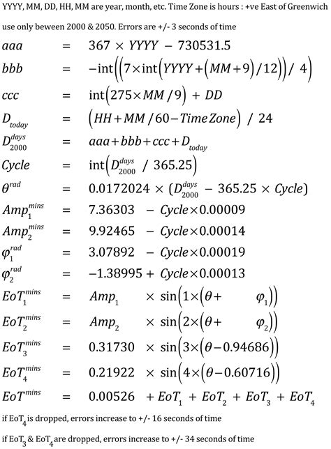 The Equation of Time - Calculating the Equation of Time