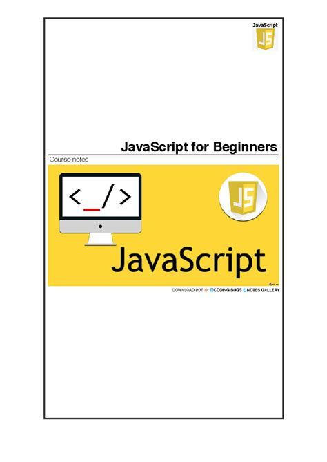 Javascript Notes FOR Beginners - Course notes 1 What is a Programming ...