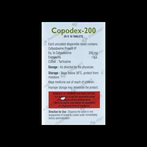 COPODEX 200MG TABLET 10'S Price, Uses, Side Effects & Substitutes | Medkart
