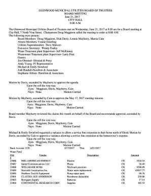 Fillable Online Board Members: Doug Meggison, Dick Davis, Lonnie ...