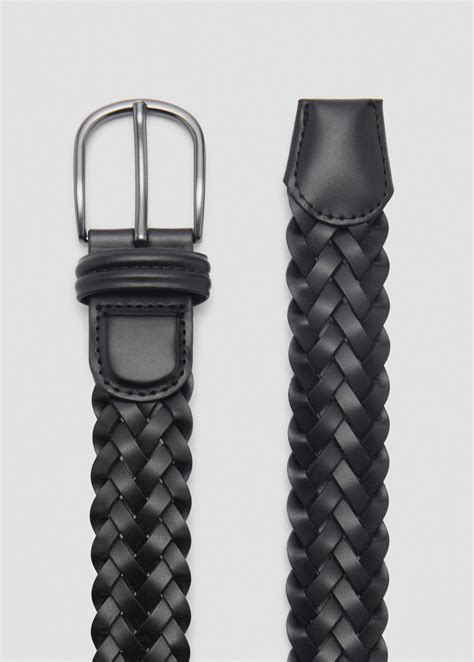 Braided leather belt - Men | MANGO United Arab Emirates