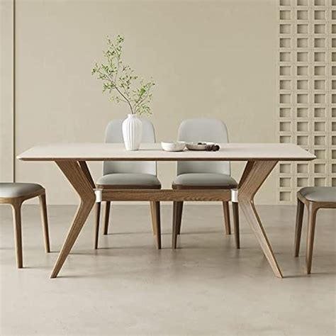 LITFAD Rectangular Stone Top Dining Table - Solid India | Ubuy
