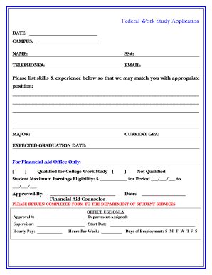 Image result for Work-Study Application