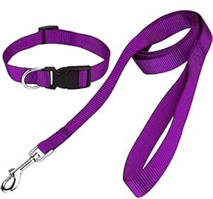 Woofy Dogs Classic Nylon Collar and Leash Set | Adjustable Quick ...