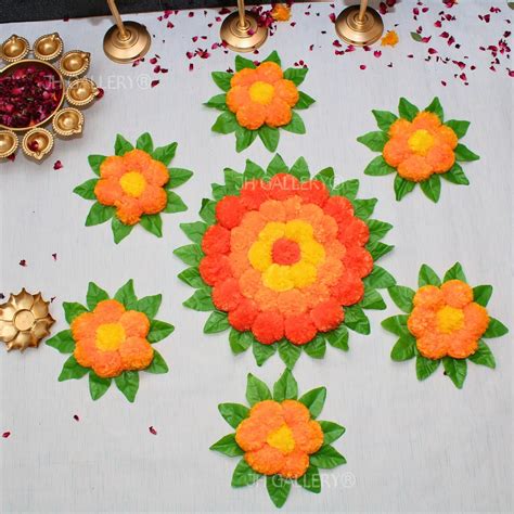 Buy JH Gallery Handmade Artificial Flowers Rangoli Set - Home Decor ...