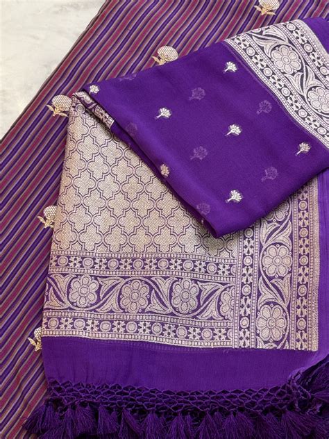 Katan Silk Suit With Georgette Dupatta - Heritage Weaves