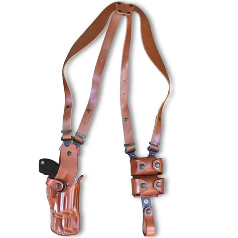 Buy Premium Leather Vertical Shoulder Holster System with Double Speed ...