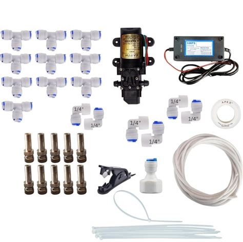 DIY Water Misting System Kit with Nozzles, High Pressure Mist Pump ...