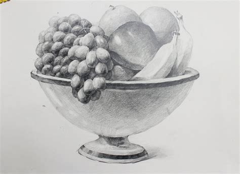 NAMIL ART: [drawing step by step] Fruit bowl - Basic Still life Pencil ...