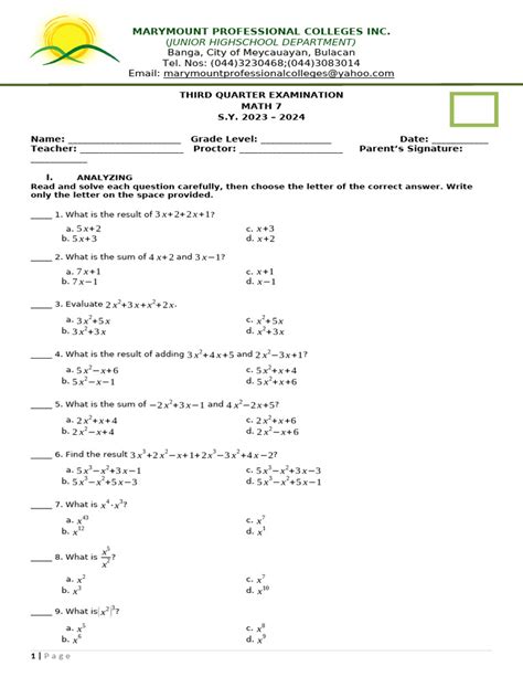 Image result for Answer Key Math Q2 Module 1 7