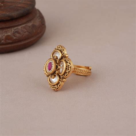 Beautiful kundan antique gold finger ring I Buy now - smarsjewelrys