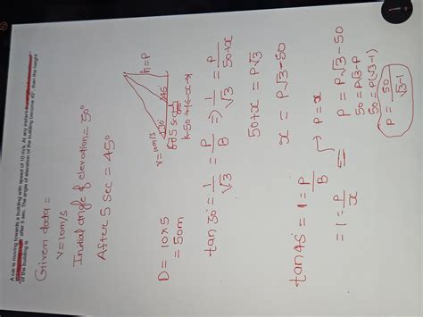 A car is moving towards a building with speed 10 m/s. At any instant ...