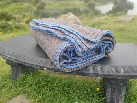 King / Queen Size Wool Blanket - Multicolour Stripes- 90″ x 100″ (228 x ...