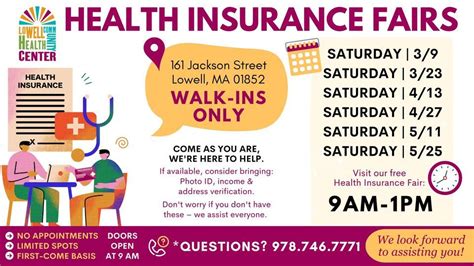HEALTH INSURANCE FAIRS, Lowell Community Health Center, 27 April 2024 ...