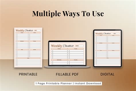 Free Printable Weekly Checklist 的图像结果