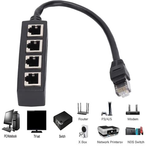 Ethernet Splitter 1 To 4 RJ45 LAN Port Internet India | Ubuy