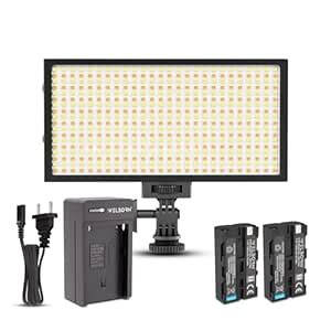 WELBORN Bi-Color Dimmable LED Video Light WB-468B with Battery and ...