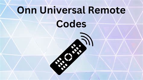 Onn Remote Programming 的图像结果