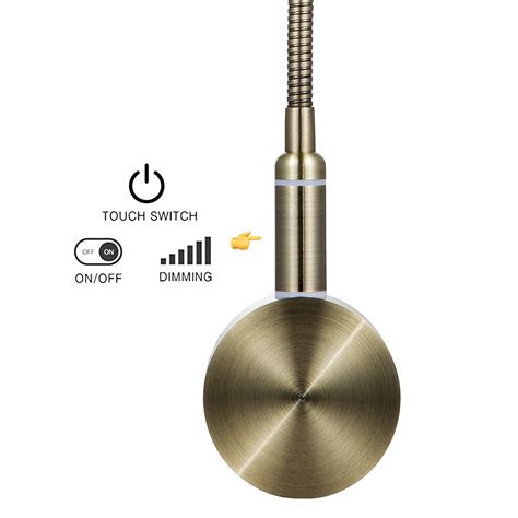 Meanyee Touch Switch Stepless Dimmable Hard-Wired Reading Lamp Wall ...