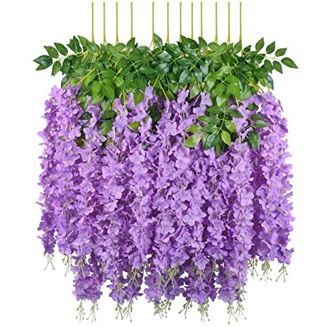 Buy Pauwer Artificial Wisteria Vine Wisteria Hanging Garland (Purple ...