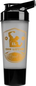 IRON LIFTERS Shaker Bottle with Storage Compartment & Plastic Mixer ...