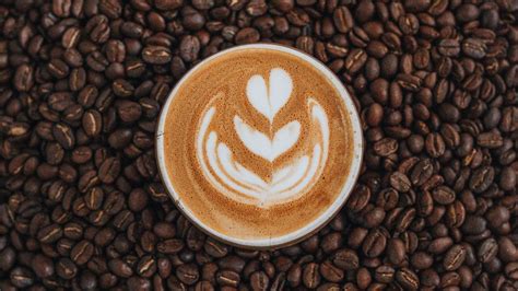 Wallpaper coffee, cup, grains, drink, foam hd, picture, image