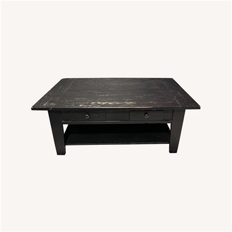 Broyhill Attic Heirlooms Black Wooden Coffee Table - AptDeco