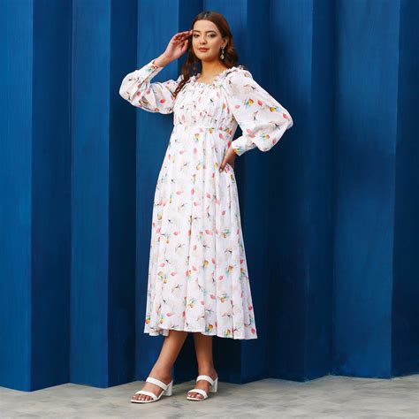 Kamila White Floral Maxi Dress