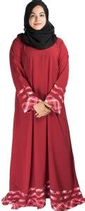 VEGAFAB Beautiful Abaya Burqa Maroon Crepe Abaya Without Hijab (Maroon ...